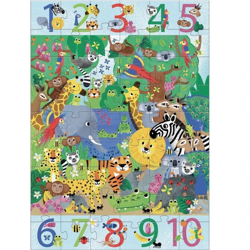 DJECO Jumbo Puzzel 1 Tot 10 Jungle 4 Jr+/ 54 Stks 2 DJECO Jumbo Puzzel 1 Tot 10 Jungle 4 Jr+/ 54 Stks - Afbeelding 2