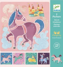 DJECO Tekensjablonen Paarden 4 Jr+