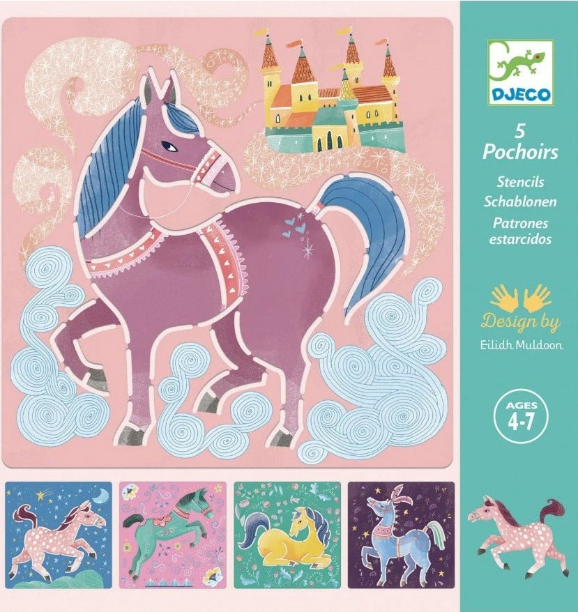 DJECO Tekensjablonen Paarden 4 Jr+ 1 DJECO Tekensjablonen Paarden 4 Jr+