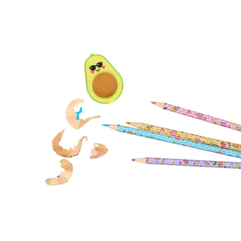 OOLY Gummetjes + Puntenslijper Avocado 6 Jr+ 3 OOLY Gummetjes + Puntenslijper Avocado 6 Jr+ - Afbeelding 3