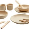 Plan Toys Kinderservies + Bestek Naturel 2 Jr+