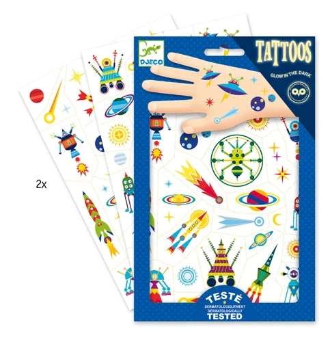DJECO Glow In The Dark Tattoo's Space Oddity 2 DJECO Glow In The Dark Tattoo's Space Oddity - Afbeelding 2