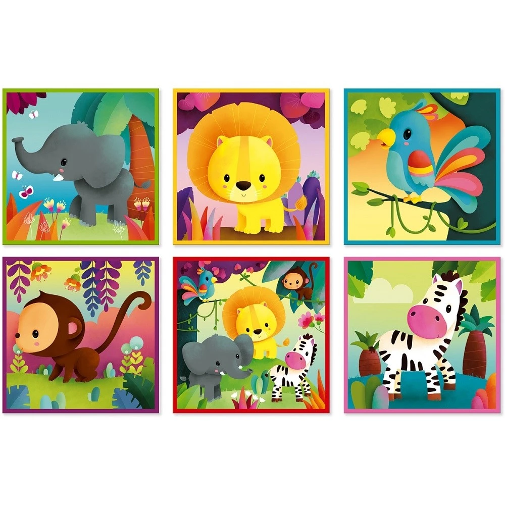 JANOD Blokpuzzel Jungledieren 2 Jr+ / 9 Stks 2 JANOD Blokpuzzel Jungledieren 2 Jr+ / 9 Stks - Afbeelding 2