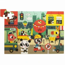 Bestsellers -Speelgoed Serie Winkel petit monkey puzzel in the city 4 jr 48 stks b