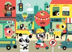 Petit Monkey Puzzel In The City 4 Jr+ / 48 Stks -Speelgoed Serie Winkel puzzle in the city pmg008 or 1