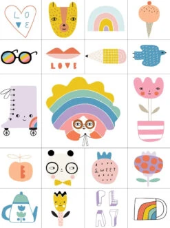 Petit Monkey Notitieboek Teatime A5 -Speelgoed Serie Winkel sticker sheet notebook teatime nb01 1